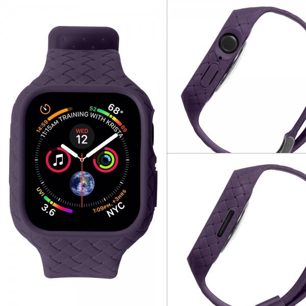 Apple Watch 41mm ranneke, kudottu kuvio, violetti