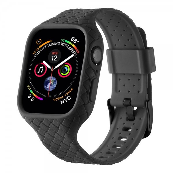 Apple Watch 41mm Ranneke, kangaskuvioitu, musta