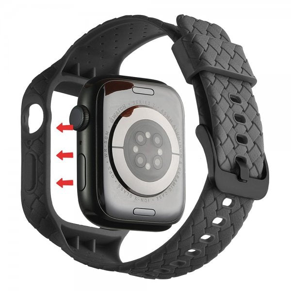 Apple Watch 41mm Ranneke, kangaskuvioitu, musta