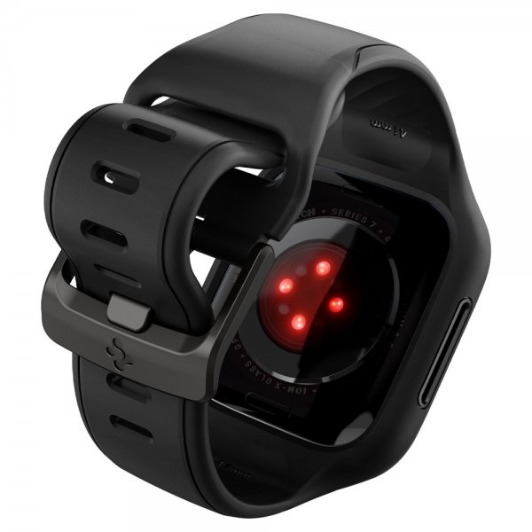 Spigen Apple Watch 41mm Suojakuori ja ranneke Liquid Air Pro, musta