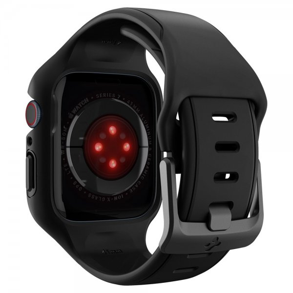Spigen Apple Watch 41mm Suojakuori ja ranneke Liquid Air Pro, musta