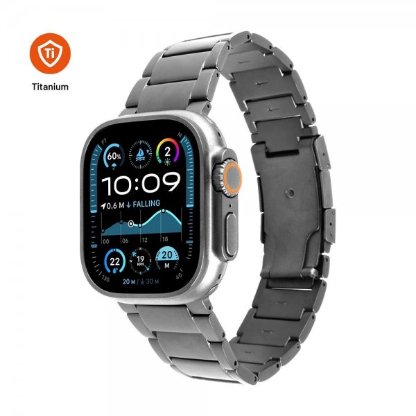 Kiinteä Apple Watch 42/44/45/46mm ranneke, titaaninen ranneke, luonnollinen