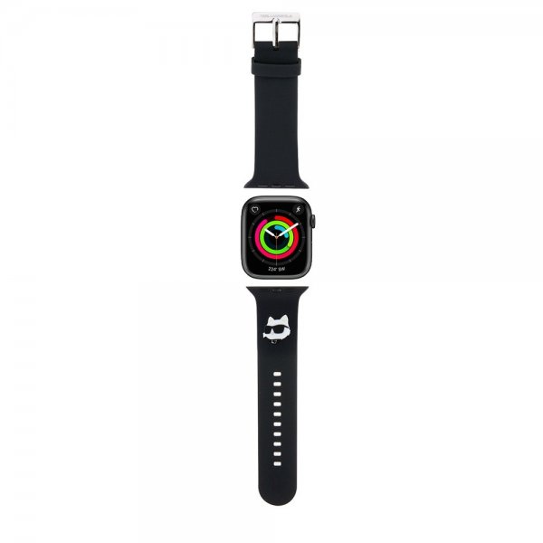 Karl Lagerfeld Apple Watch 44/45/46/Apple Watch Ultra -ranneke Kumi NFT Choupette Musta