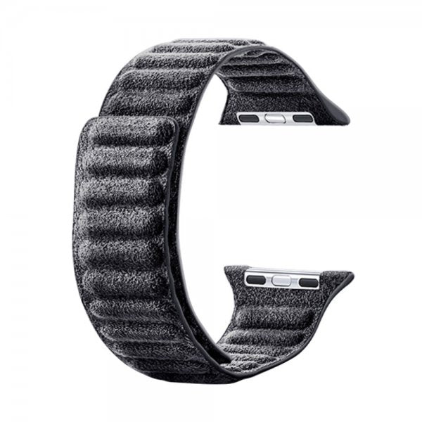 Apple Watch 44/45/46mm/Apple Watch Ultra -mokkanahkaranneke, musta
