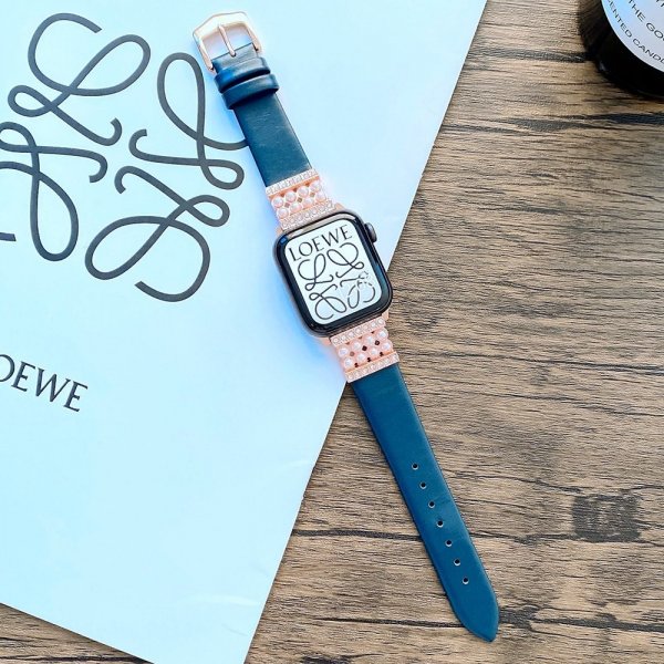 Apple Watch 44/45/46mm/Apple Watch Ultra Ranneke Helmiä Sininen