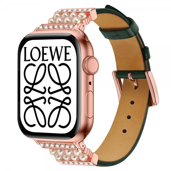 Apple Watch 44/45/46mm/Apple Watch Ultra Ranneke Helmiä Vihreä