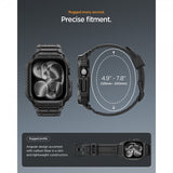 Spigen Apple Watch 42mm (sarja 10/11) Rugged Armor Pro 2 ranneke Mattamusta