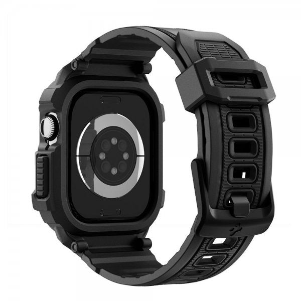 Spigen Apple Watch 42mm (sarja 10/11) Rugged Armor Pro 2 ranneke Mattamusta