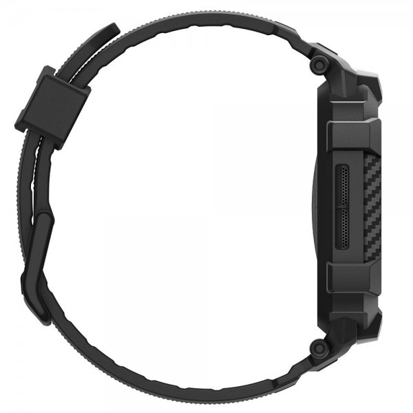 Spigen Apple Watch 42mm (sarja 10/11) Rugged Armor Pro 2 ranneke Mattamusta