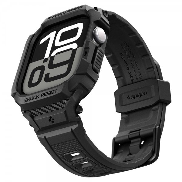 Spigen Apple Watch 42mm (sarja 10/11) Rugged Armor Pro 2 ranneke Mattamusta