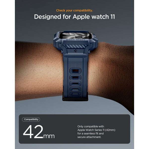 Spigen Apple Watch 42mm (Series 10/11) ranneke Rugged Armor Pro 2 Navy Blue