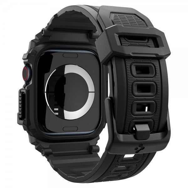 Spigen Apple Watch 42mm (Series 10/11) ranneke ja suojakuori Rugged Armor Pro Matte Black