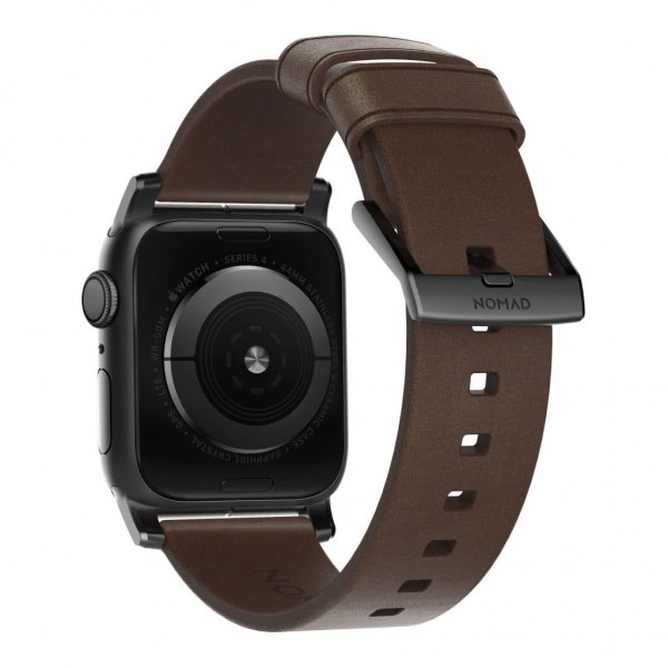 Nomad Apple Watch 44/45/46mm/Apple Watch Ultra ranneke Modern Band Black Hardware Rustic Brown