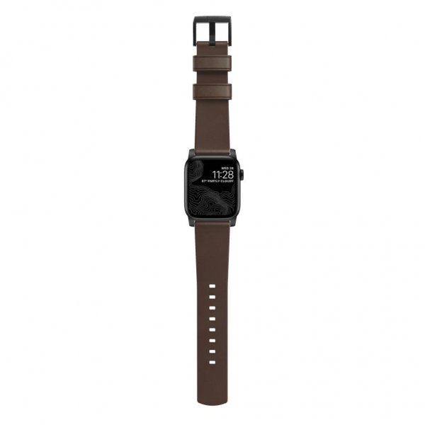 Nomad Apple Watch 44/45/46mm/Apple Watch Ultra ranneke Modern Band Black Hardware Rustic Brown