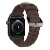 Nomad Apple Watch 44/45/46mm/Apple Watch Ultra -ranneke Traditional Band Black Hardware Rustic Brown
