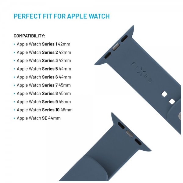 Apple Watch 44/45/46mm ranneke silikoni sporttiremmi vaaleansininen