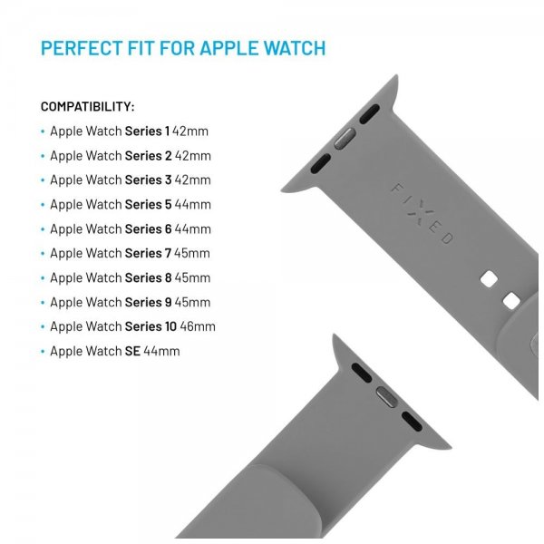 Kiinteä Apple Watch 44/45/46mm ranneke silikoninen urheiluranneke harmaa