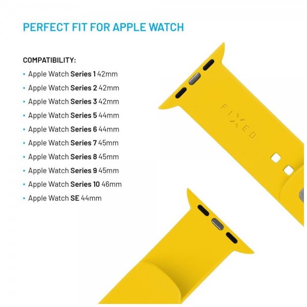Kiinteä Apple Watch 44/45/46mm Silikoniranneke Urheiluranneke Keltainen