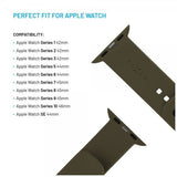 Kiinteä Apple Watch 44/45/46mm Silikoniranneke Sporty Strap Oliivinvihreä