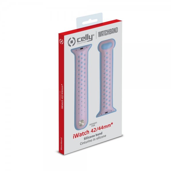 Celly Apple Watch 44/45/46mm ranneke, pinkki