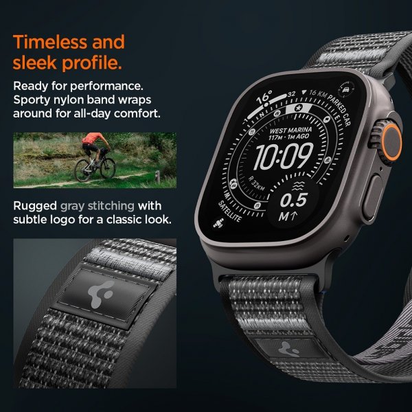 Spigen Apple Watch 44/45/46mm/Ultra 49mm ranneke Athlex Air 2 Active Black Gray