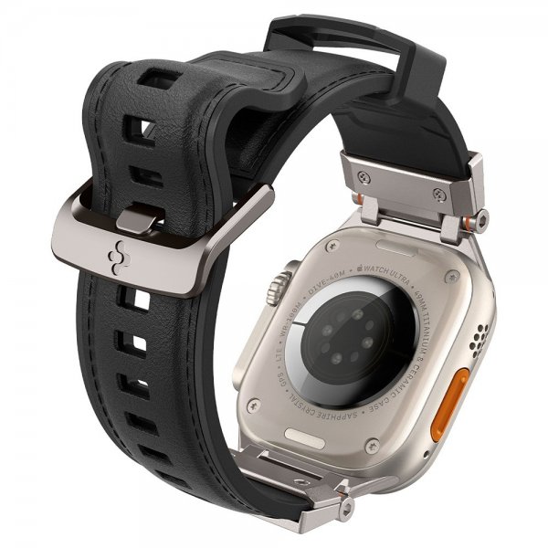 Spigen Apple Watch 44/45/46mm/Ultra 49mm ranneke DuraPro Armor PU musta