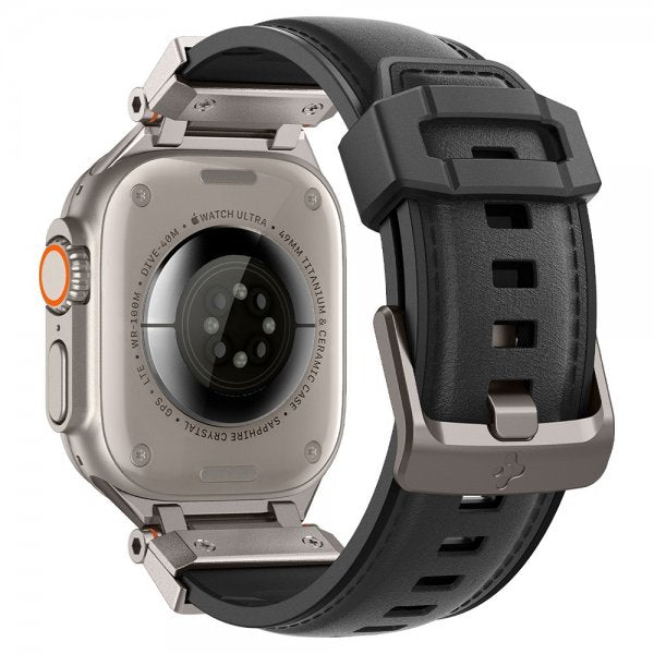 Spigen Apple Watch 44/45/46mm/Ultra 49mm ranneke DuraPro Armor PU musta