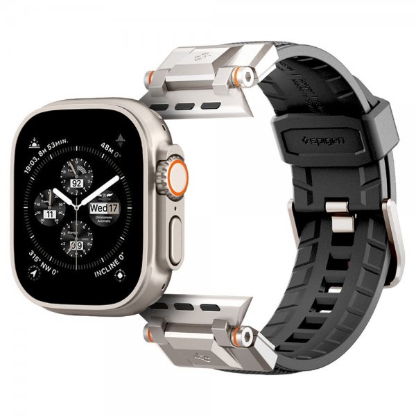 Spigen Apple Watch 44/45/46/49mm ranneke DuraPro Armor Musta