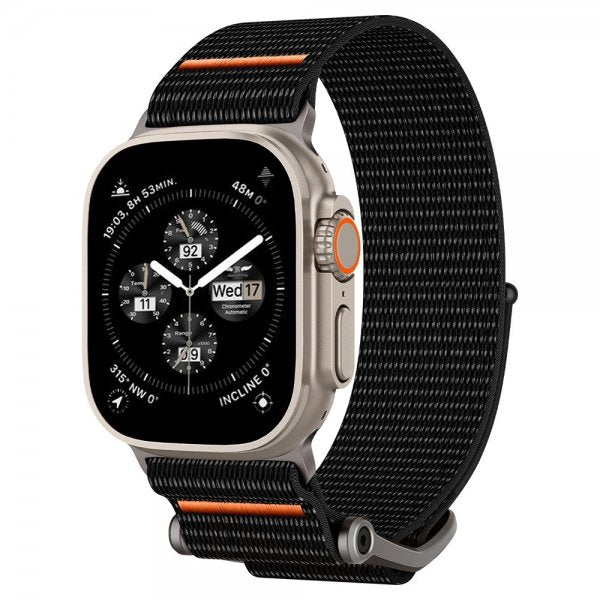 Spigen Apple Watch 44/45/46mm/Ultra 49mm ranneke DuraPro Flex Musta