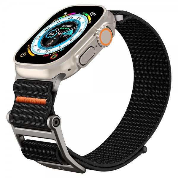 Spigen Apple Watch 44/45/46mm/Ultra 49mm ranneke DuraPro Flex Musta