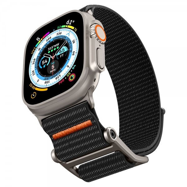 Spigen Apple Watch 44/45/46mm/Ultra 49mm ranneke DuraPro Flex Musta