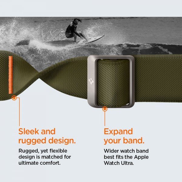 Spigen Apple Watch 44/45/46mm/Ultra 49mm ranneke Lite Fit Ultra Khaki