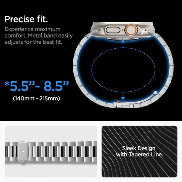 Spigen Apple Watch 44/45/46mm/Ultra 49mm ranneke Modern Fit 316L Silver