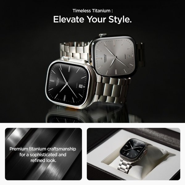 Spigen Apple Watch 44/45/46mm/Ultra 49mm ranneke Modern Fit titaani Natural Titanium