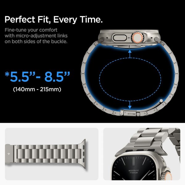 Spigen Apple Watch 44/45/46mm/Ultra 49mm ranneke Modern Fit titaani Natural Titanium