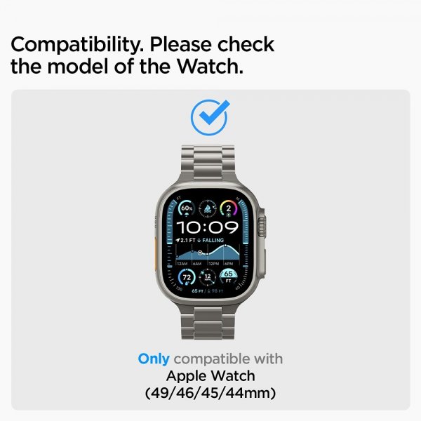 Spigen Apple Watch 44/45/46mm/Ultra 49mm ranneke Modern Fit titaani Natural Titanium