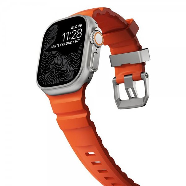 Nomad Apple Watch 44/45/46mm/Ultra 49mm ranneke Rocky Point Natural Magma