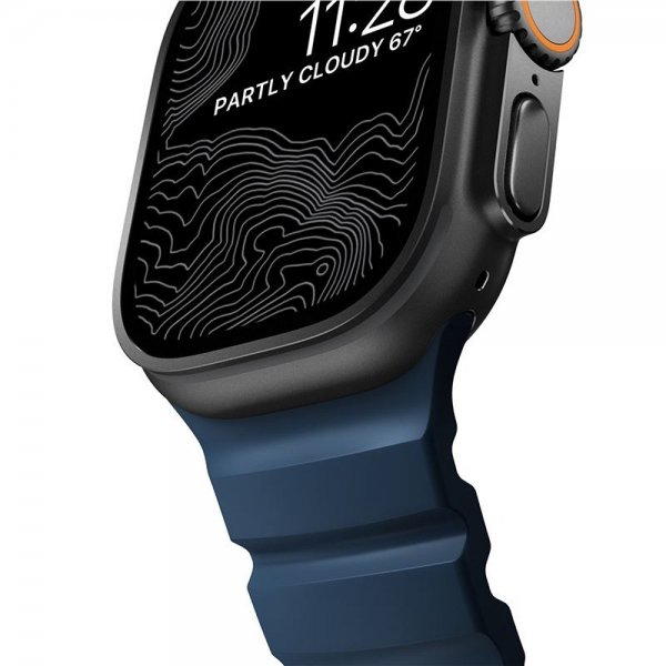 Nomad Apple Watch 44/45/46mm/Ultra 49mm ranneke Rocky Point Musta Atlantic