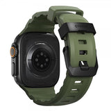 Nomad Apple Watch 44/45/46mm/Ultra 49mm ranneke Rocky Point, musta/vihreä