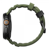 Nomad Apple Watch 44/45/46mm/Ultra 49mm ranneke Rocky Point, musta/vihreä