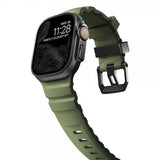 Nomad Apple Watch 44/45/46mm/Ultra 49mm ranneke Rocky Point, musta/vihreä