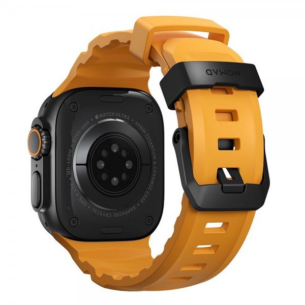 Nomad Apple Watch 44/45/46mm/Ultra 49mm ranneke Rocky Point, musta, aurinko