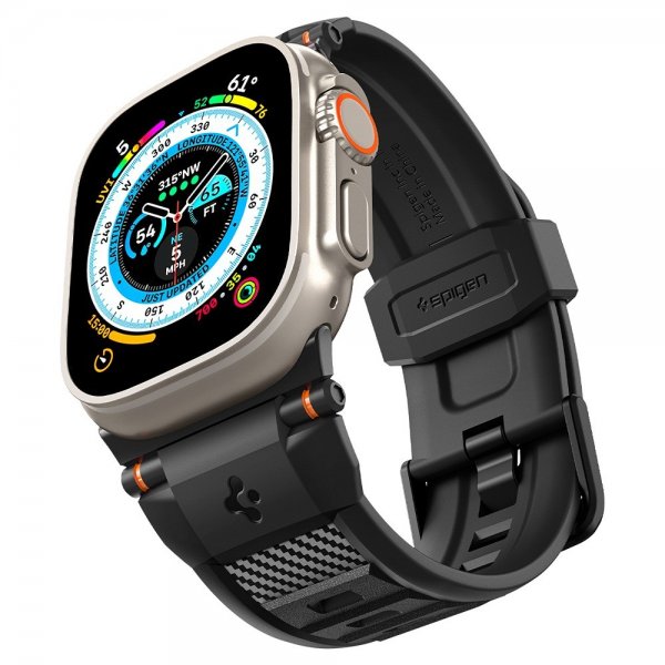 Spigen Apple Watch 44/45/46mm/Ultra 49mm ranneke Rugged Ultra Matte Black