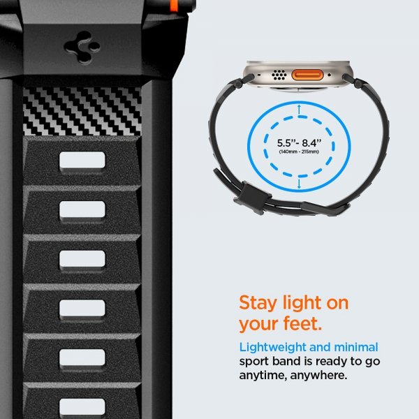 Spigen Apple Watch 44/45/46mm/Ultra 49mm ranneke Rugged Ultra Matte Black