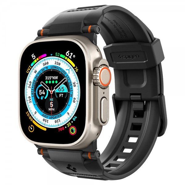 Spigen Apple Watch 44/45/46mm/Ultra 49mm ranneke Rugged Ultra Matte Black