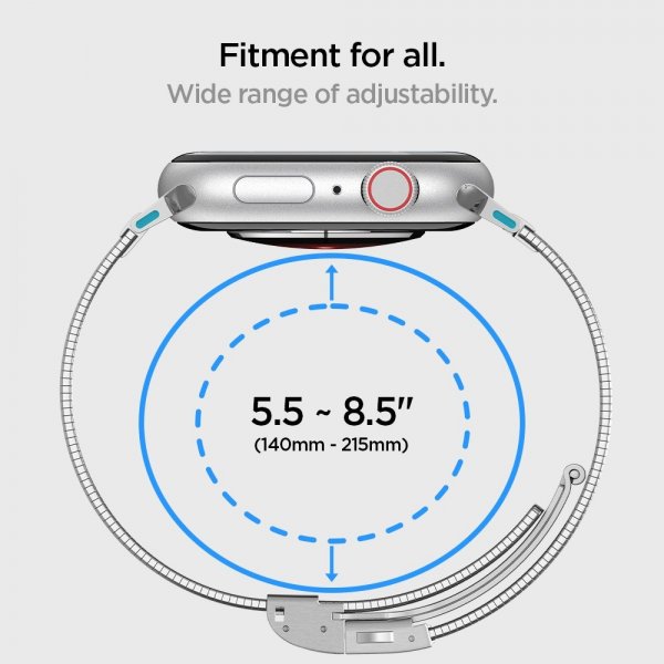 Spigen Apple Watch 44/45/46mm/Ultra 49mm ranneke Sleek Link, hopea