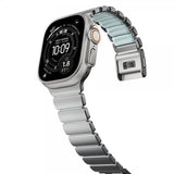Nomad Apple Watch 44/45/46mm/Ultra 49mm ranneke Stratos Band Natural Icy Blue Glow