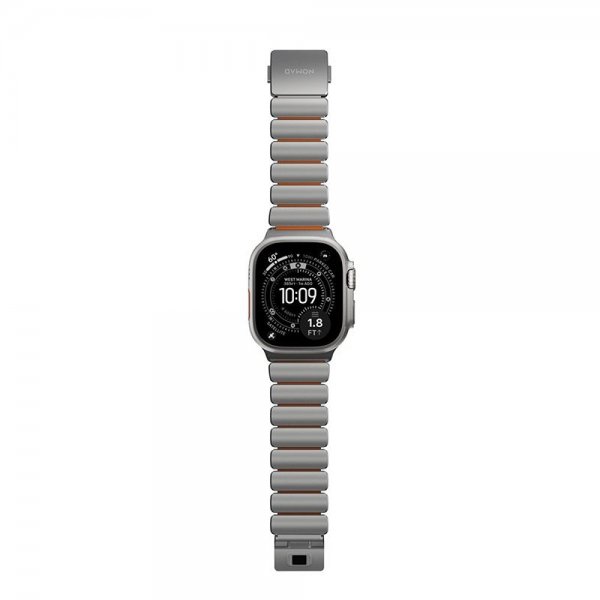 Nomad Apple Watch 44/45/46mm/Ultra 49mm ranneke Stratos Band Natural Ultra Orange