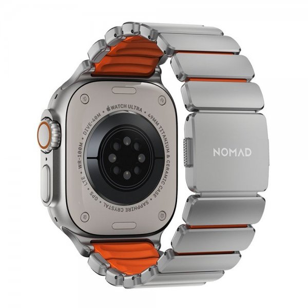 Nomad Apple Watch 44/45/46mm/Ultra 49mm ranneke Stratos Band Natural Ultra Orange