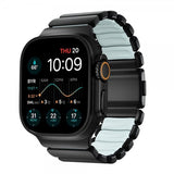 Nomad Apple Watch 44/45/46mm/Ultra 49mm ranneke Stratos Band Musta Icy Blue Glow